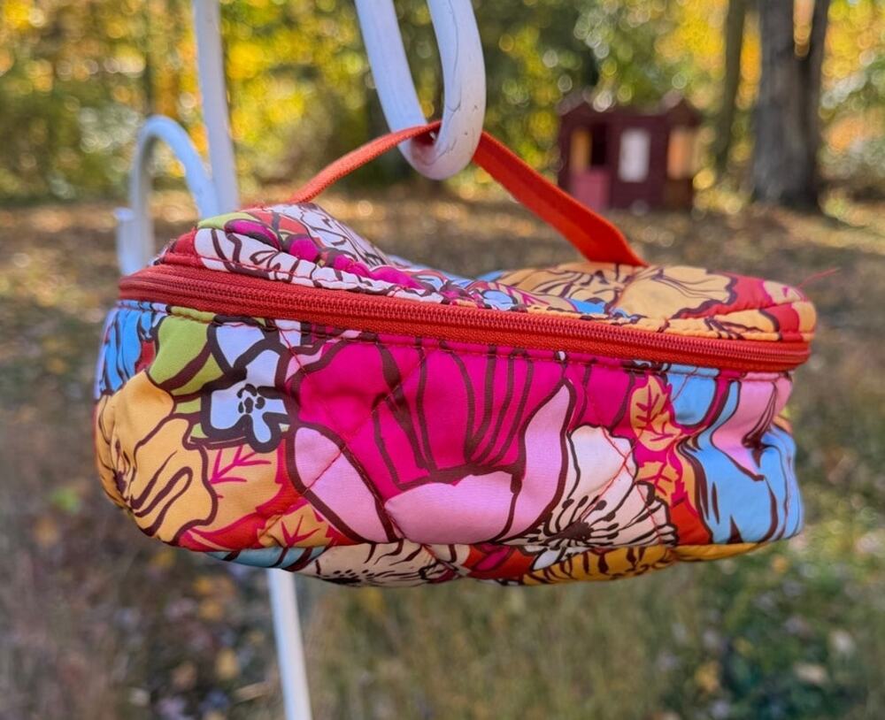 Vera Bradley Quilted Floral Travel Cosmetic Makeup Organizer Case